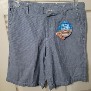 Columbia PFG Navy/White Houndstooth‎ Shorts Men's 32 NWT